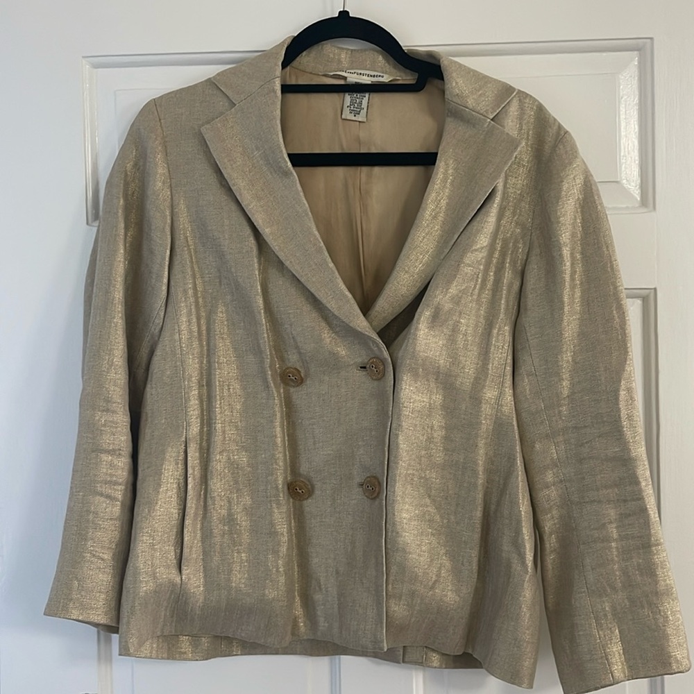 DVF Gold Linen Blazer